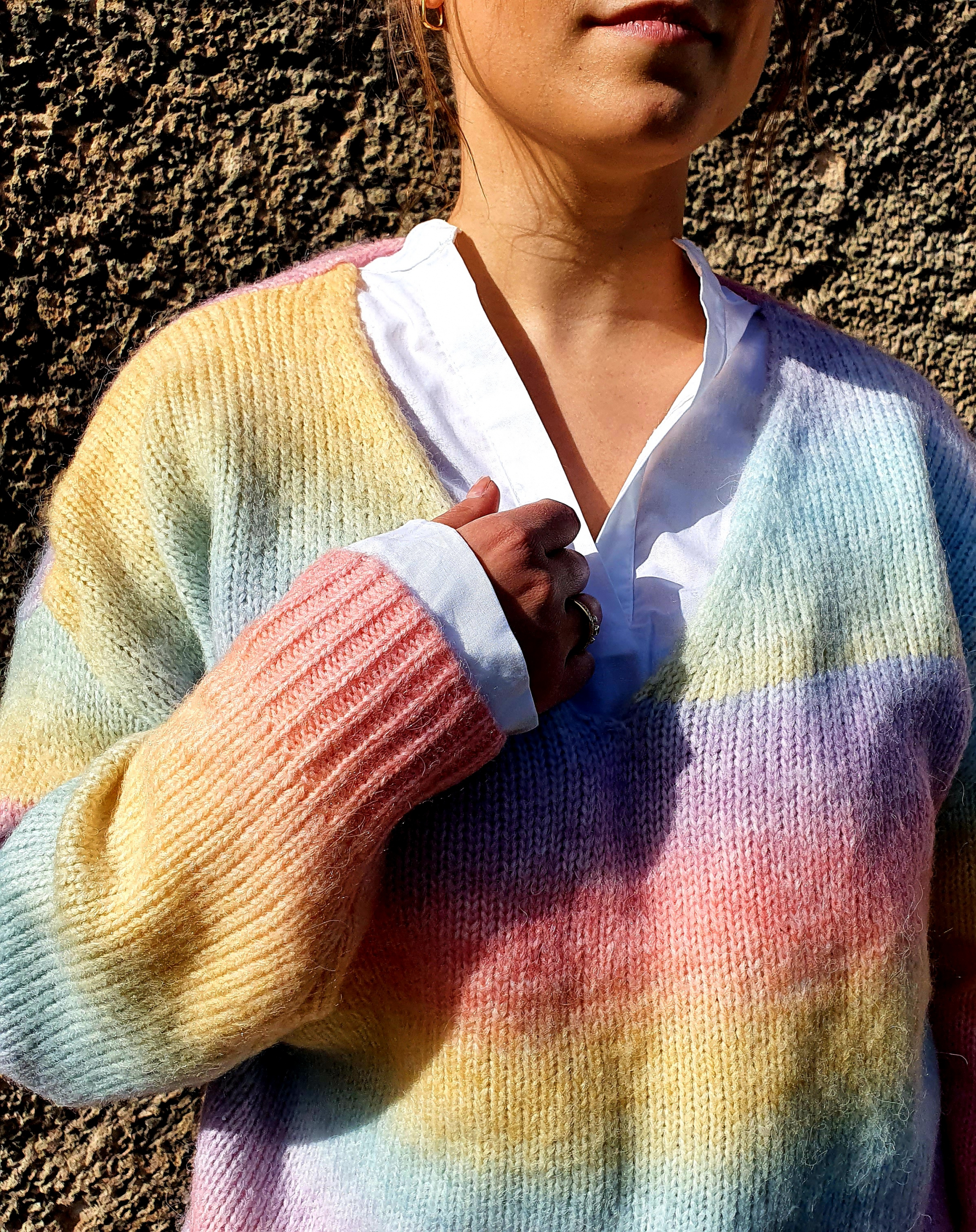 Pullover schön verSchmitzt – „Rainbow“